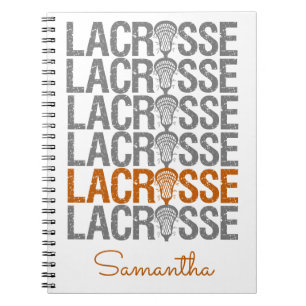 Orange gereizte Lacrosse Word Notizblock