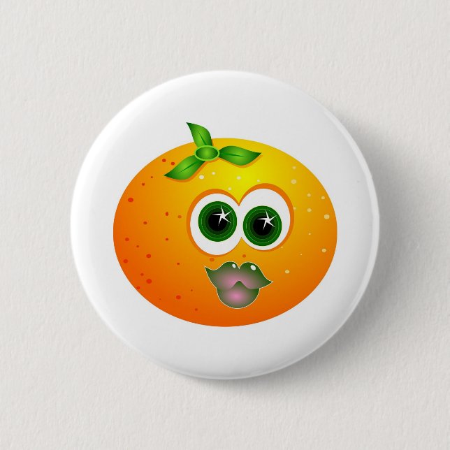 Orange Gesicht Button (Vorderseite)