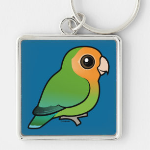 Orange-gesichtiger Pfirsich-gesichtiger Lovebird Schlüsselanhänger