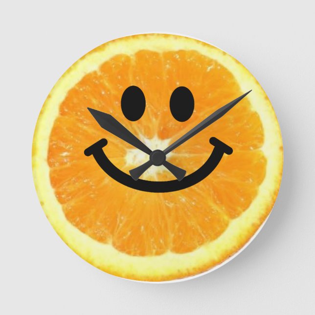 Orange-Gesichtshaut Runde Wanduhr (Vorderseite)