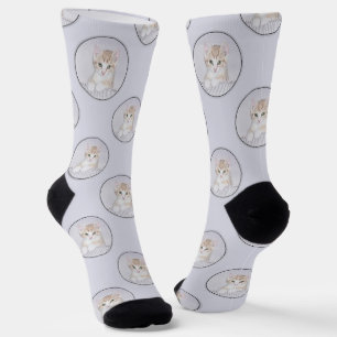 Orange getigertes Kätzchen Gemälde Süße Originalku Socken
