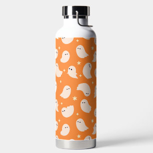 Orange Ghost Doodle Muster Trinkflasche