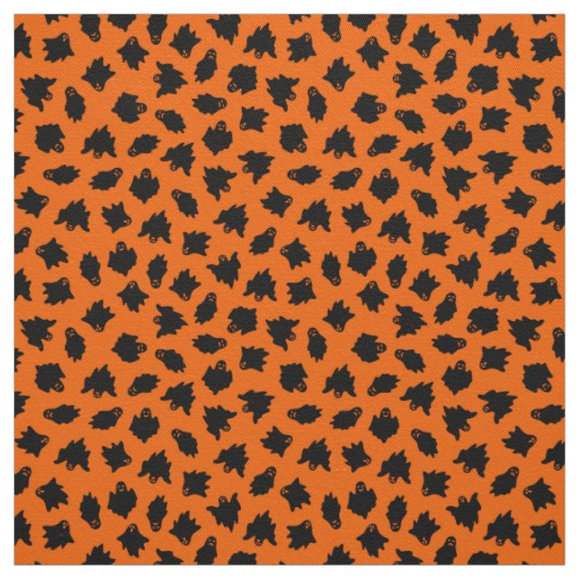Orange Ghost Happy Halloween Modern Stoff (Muster)