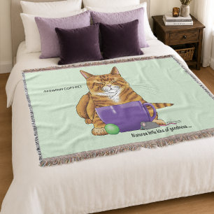 Orange Ginger Coffee Cat Funny Decke