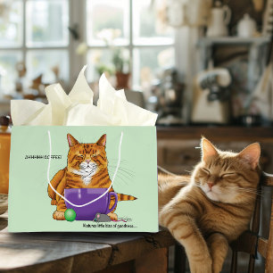 Orange Ginger Coffee Cat Funny Große Geschenktüte