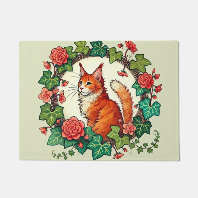Orange Ginger Maine Coon Cat Fußmatte (Vorderseite)