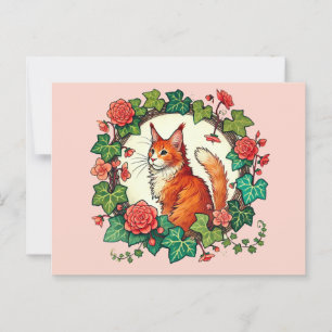 Orange Ginger Maine Coon Cat Postkarte