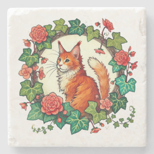 Orange Ginger Maine Coon Cat Steinuntersetzer