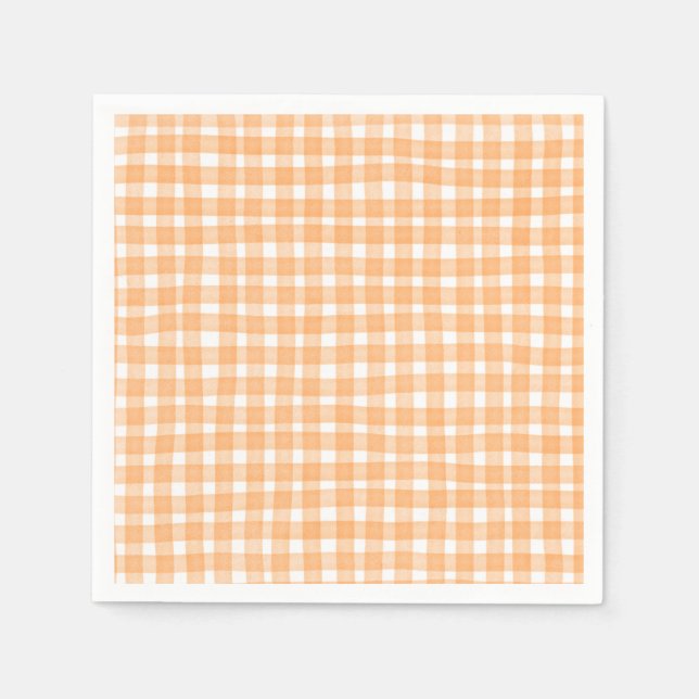 Orange Gingham Fall Serviette (Vorderseite)