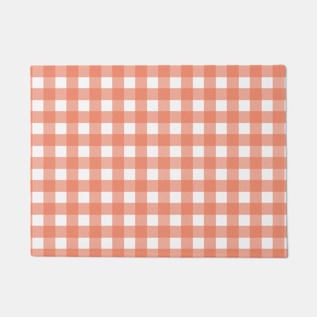 Orange Gingham Fußmatte (Vorderseite)