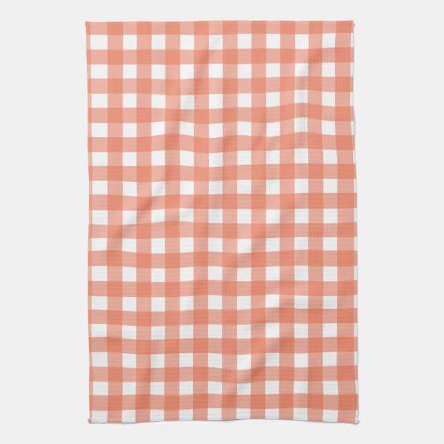 Orange Gingham Geschirrtuch (Vertikal)