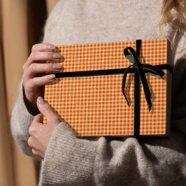 Orange Gingham Herbstwrapping Paper Geschenkpapier