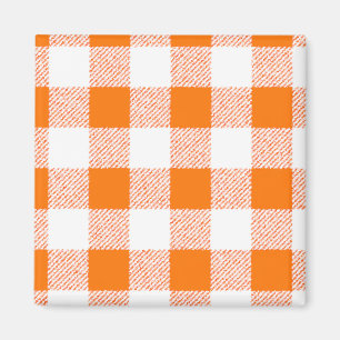 Orange Gingham Karo Pattern Magnet