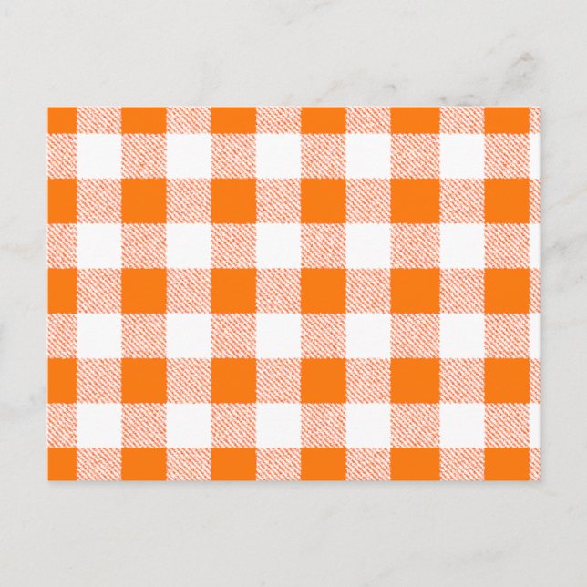 Orange Gingham Karo Pattern Postkarte (Vorderseite)