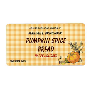 Orange Gingham mit Pumpkin und Weizen-Lebensmittel
