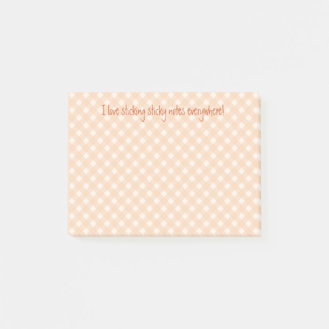 orange-gingham-notizen post-it klebezettel (Vorderseite)