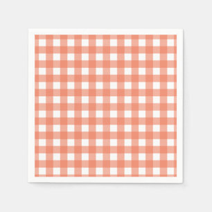 Orange Gingham Serviette
