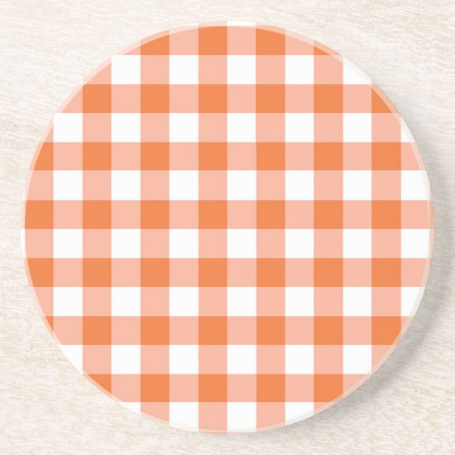 Orange Gingham Untersetzer (Vorne)