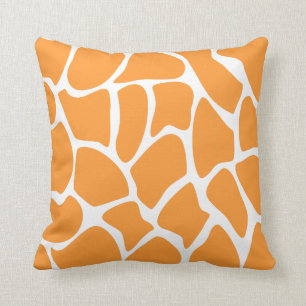 Orange Giraffen-Druck-Muster Kissen