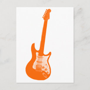 Orange Gitarre Postkarte