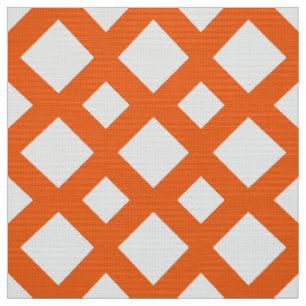 Orange Gitter auf weißem geometrischem Gewebe Stoff