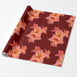 Orange Gladiolus Floral Geschenkpapier