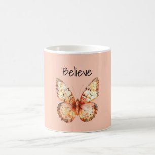 Orange Glaub Schmetterling Kaffeetasse
