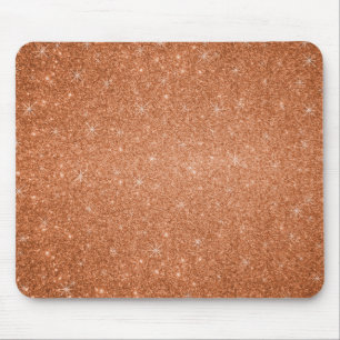 Orange Glittersterne Mousepad