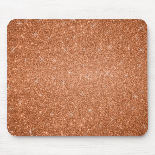Orange Glittersterne Mousepad (Vorne)