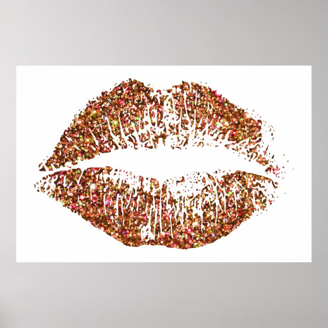 Orange Glitzer Lips #2 Poster (Vorne)