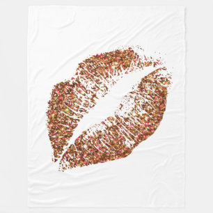 Orange Glitzer Lips #4 Fleecedecke