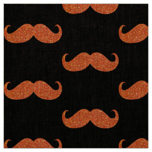 Orange Glitzer Mustache #2 Stoff