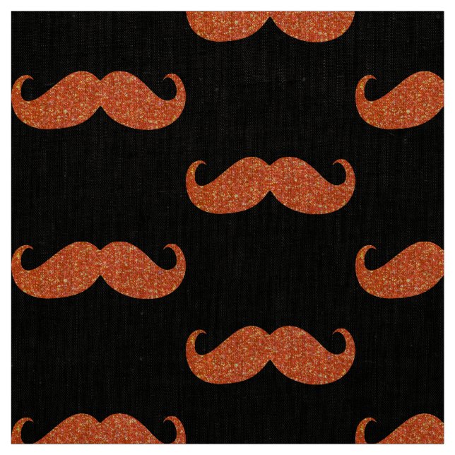 Orange Glitzer Mustache #2 Stoff (Muster)