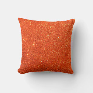 Orange Glitzer Throw Kissen