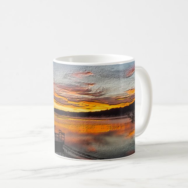 Orange Glory Matin Painterly Café Mug (Devant droit)