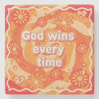 orange God wins everytime christian faith Steinuntersetzer