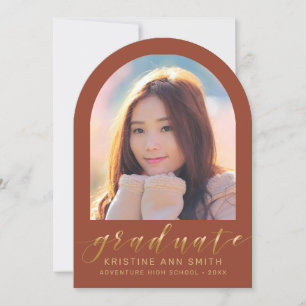 Orange Gold Arch 2 Faire-part de graduation photo