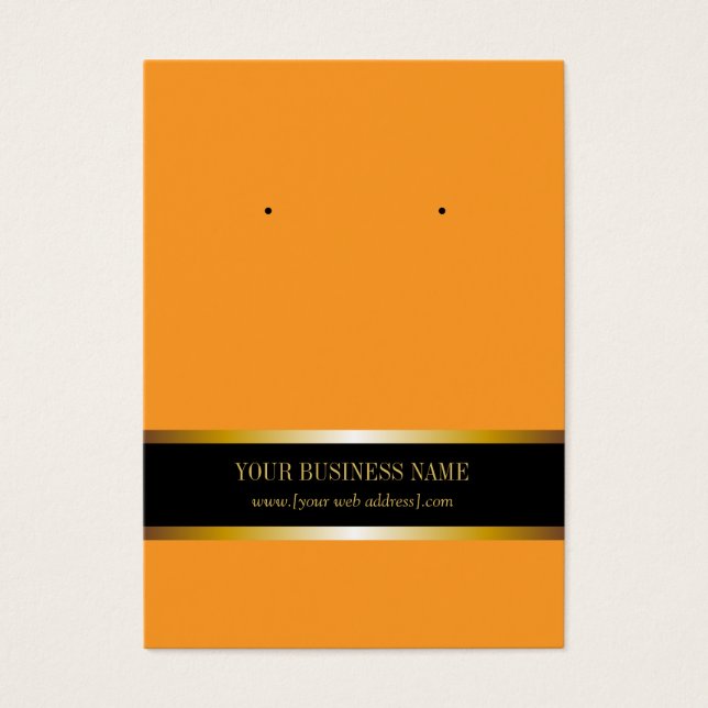 Orange Gold Black Custom Earring Card (Vorderseite)