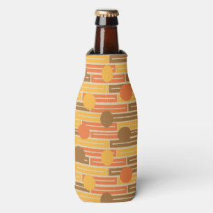 Orange, Gold, braune Rechtecke und Kreise Flaschenkühler