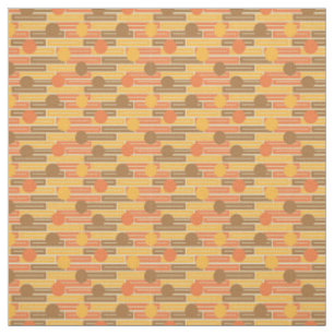 Orange, Gold, braune Rechtecke und Kreise Stoff