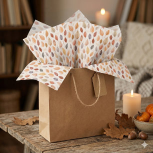 Orange Gold Brown Autumn Leaves Aquarellmuster Seidenpapier