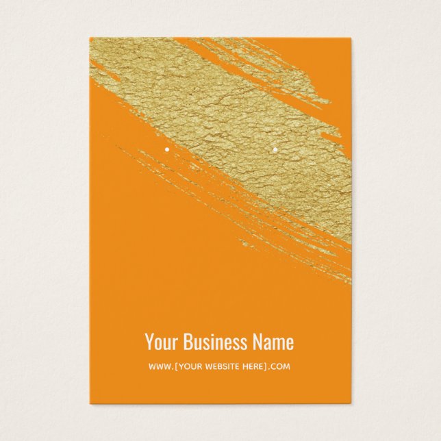 Orange Gold Brush Earring Display Cards (Vorderseite)