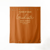 Orange Gold Class 2024 Backdrop Abschluss