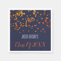 Orange Gold Confetti auf der Black Graduation Part