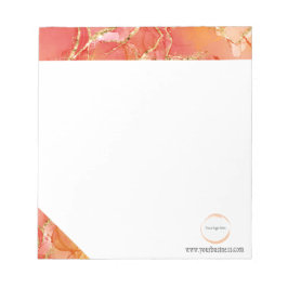 Orange Gold Marble Business-Branding Notepad Notizblock