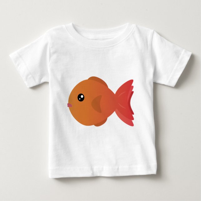 Orange Goldfish Cartoon Baby T-shirt (Vorderseite)