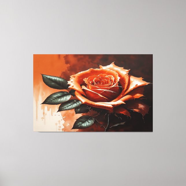 Orange Gothic Rose Leinwanddruck (Vorderseite)