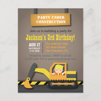 Orange Grabbau Thema Geburtstagsparty Einladung