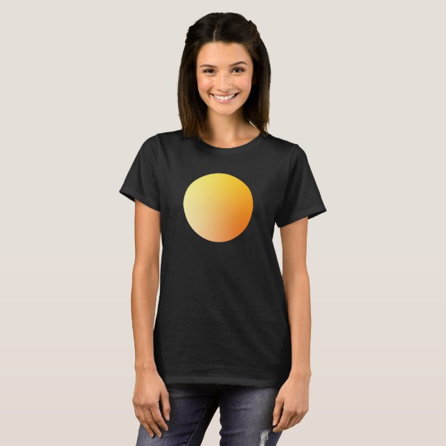 Orange Gradient Circle Vignette Abstract Design T-Shirt (Vorne ganz)