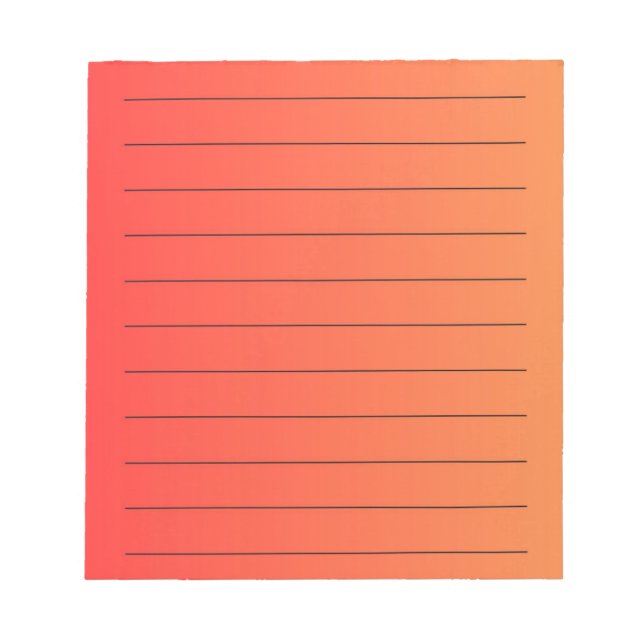Orange Gradient Elegant & Vibrannt Geschichten Notizblock (Vorderseite)